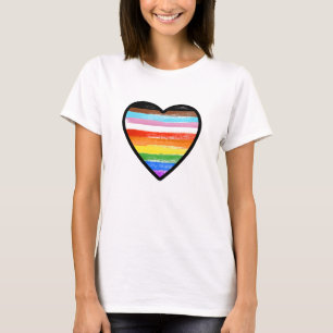 Fortschritts-Stolz Bemaltes Herz T-Shirt