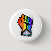 Fortschritts-Stolz-Faust Button (Vorderseite)