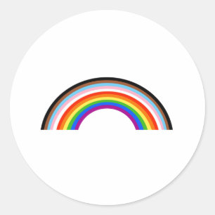 Fortschritts-Stolz-Gestreifter-Regenbogen-Bogen Runder Aufkleber