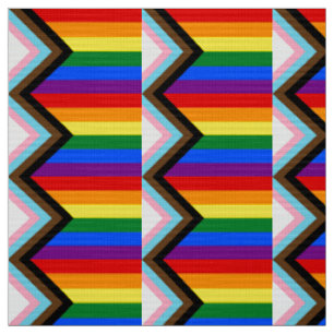 Fortschritts-Stolzflagge LGBTQ+ Stoff