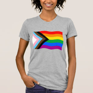 Fortschritts-Stolzflagge Schwenkend T-Shirt