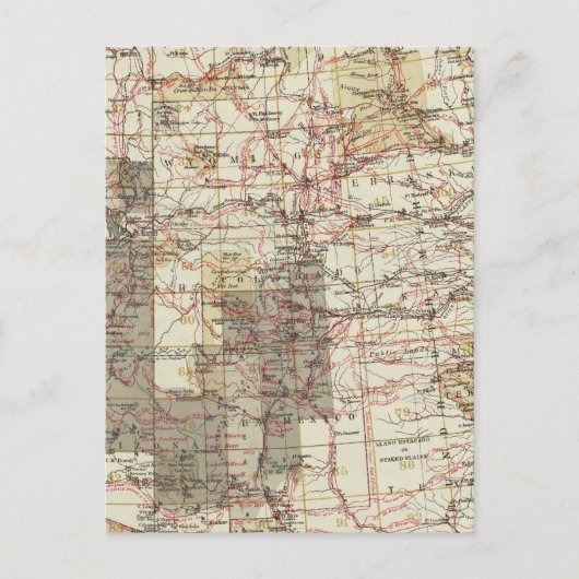 Fortschrittsplan 1878 der Geografischen Erhebungen Postkarte (Vorderseite)