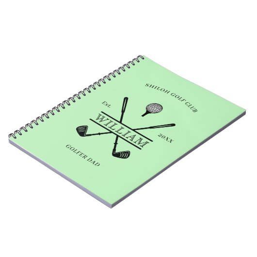 Fortschrittsprotokoll zum Golfer-Cross-Club Notizblock (Linke Seite)