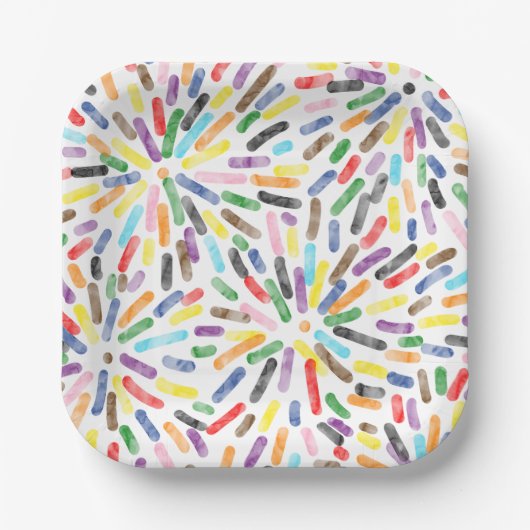 Fortschrittsstolz auf den Abstrakten LGBTQ+-Regenb Pappteller (Vorderseite)