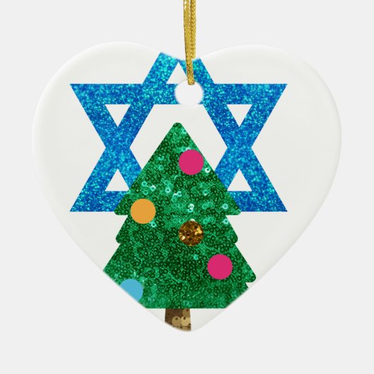 Fortsetzung Christmukah hanukkah Keramikornament (Vorne)