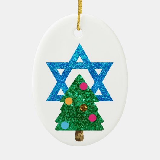 Fortsetzung Christmukah hanukkah Keramikornament (Vorne)