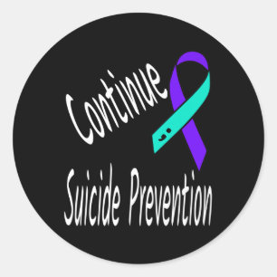 Fortsetzung der Suizidprävention Semicolon Ribbon Runder Aufkleber