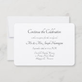 Fortsetzung des Empfangs der Feier Einladung (Vorderseite)