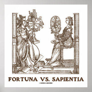 Fortuna gegen Sapientia (hölzernen Stich des 16. Poster