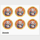 Fortune Cat Chinese New Year Stickers (Blatt)