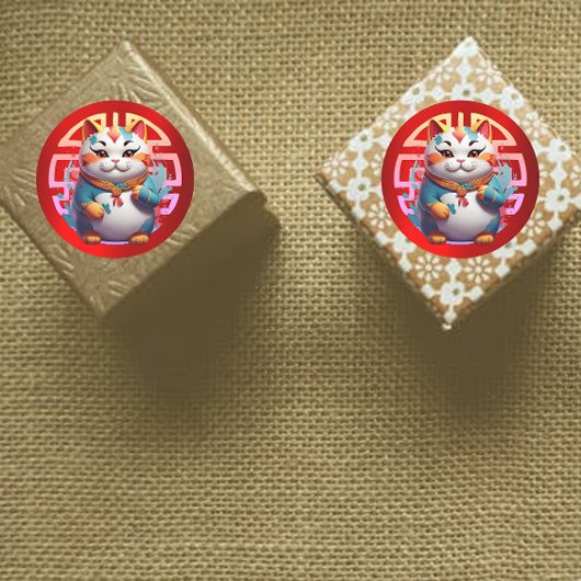 Fortune Cat Chinese New Year Stickers