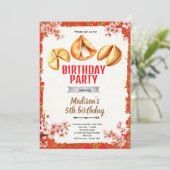Fortune Cookie Birthday Invitation Einladung (Stehend Vorderseite)