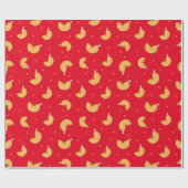 Fortune Cookie Chinesische Viel Glück Gemustert Geschenkpapier (Flach)