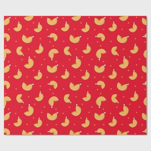 Fortune Cookie Chinesische Viel Glück Gemustert Geschenkpapier (Flach)