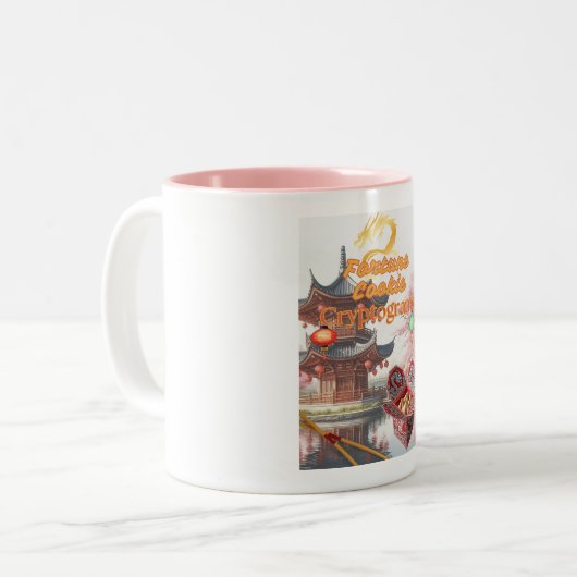Fortune Cookie Cryptogram Coffee Tasse (Vorderseite Links)