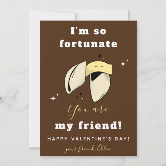 Fortune Cookie Friend Valentine's Day Niedlich Bro Feiertagskarte (Vorderseite)