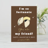 Fortune Cookie Friend Valentine's Day Niedlich Bro Feiertagskarte (Stehend Vorderseite)
