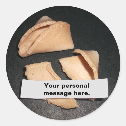 Fortune Cookie mit Personalisierten Fortune-Sticke Runder Aufkleber (Vorderseite)