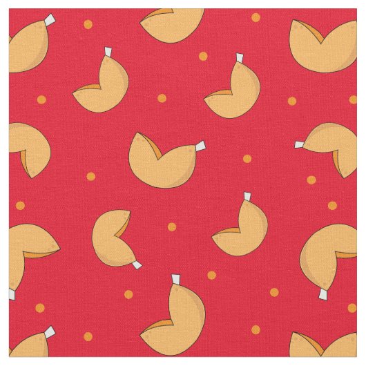 Fortune Cookie Red Chinese Viel Glück Pattern Stoff (Nahaufnahme)