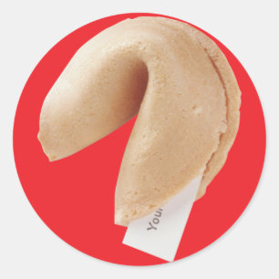 Fortune Cookie Runder Aufkleber