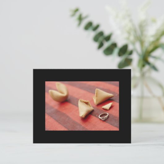 Fortune Cookie Save the Date Postkarten (Stehend Vorderseite)
