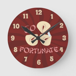 Fortune Cookie Time So Lucky Cartoon Runde Wanduhr