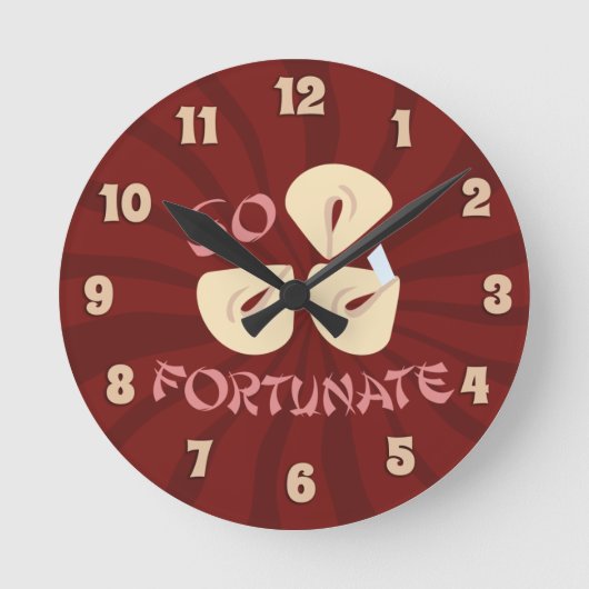 Fortune Cookie Time So Lucky Cartoon Runde Wanduhr (Vorderseite)