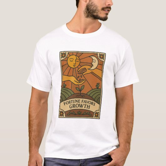 Fortune Favors Wachstum Nurture Panel T-Shirt (Vorderseite)
