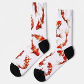 Fortune fish, swimming koi, watercolor socken (Linkes Detail)