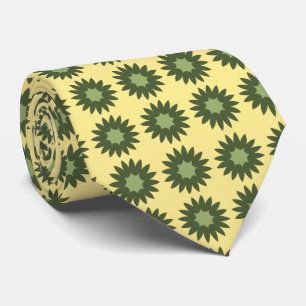 Fortune Geometric Floral Yellow & Olive zweiseitig Krawatte