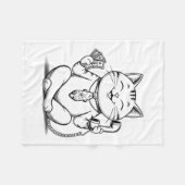 Fortune Kitty Meme Graphic Kawaii Maneki Neko Doll Fleecedecke (Vorderseite (Horizontal))