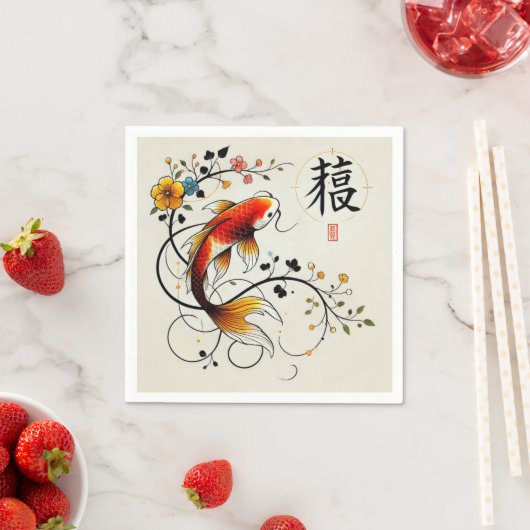 Fortune Koi Napkin Serviette (Beispiel)