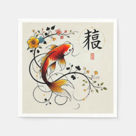 Fortune Koi Napkin Serviette