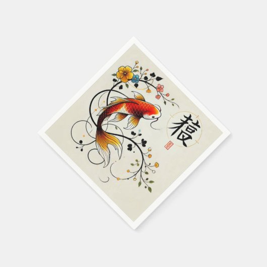 Fortune Koi Napkin Serviette (Ecke)