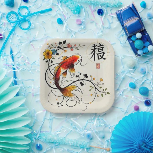 Fortune Koi Plate Pappteller (Party)