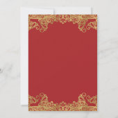 Fortune Red & Gold Lace Masquerade Sweet 16 Party Einladung (Rückseite)