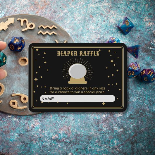 Fortune Teller Crystal Ball Diaper Raffle Begleitkarte