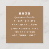 Fortune Teller Esoteric All Seeing Eye Lotus Beige Quadratische Visitenkarte (Rückseite)