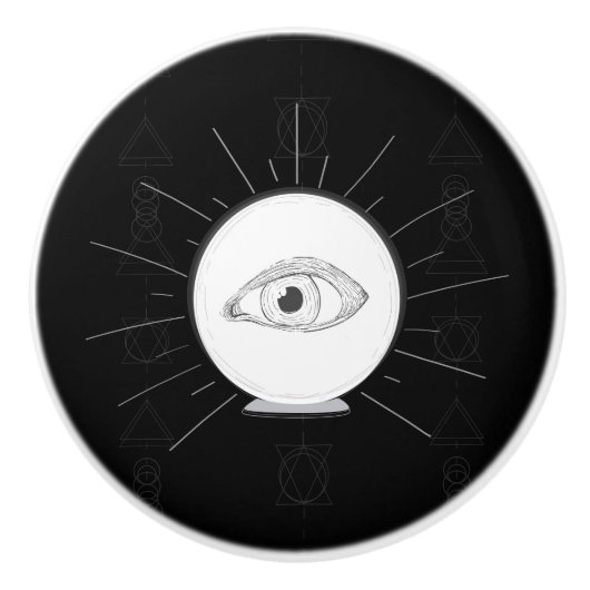 Fortune Teller Eye Seer Esoteric Crystal Ball Keramikknauf (Vorderseite)