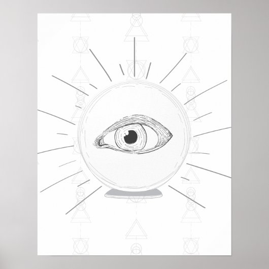 Fortune Teller Eye Seer Esoteric Crystal Ball Poster (Vorne)