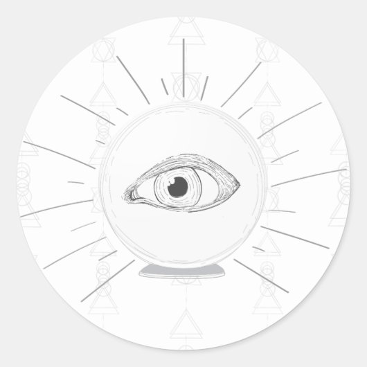 Fortune Teller Eye Seer Esoteric Crystal Ball Runder Aufkleber (Vorderseite)