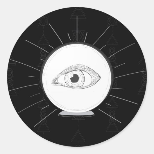 Fortune Teller Eye Seer Esoteric Crystal Ball Runder Aufkleber (Vorderseite)