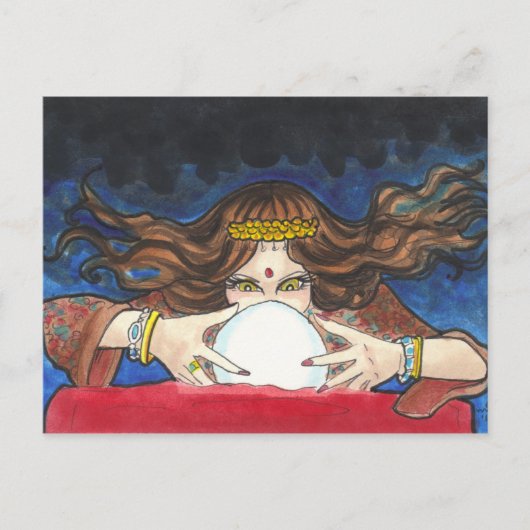 Fortune Teller Fantasy Circus Art Postkartendruck Postkarte (Vorderseite)