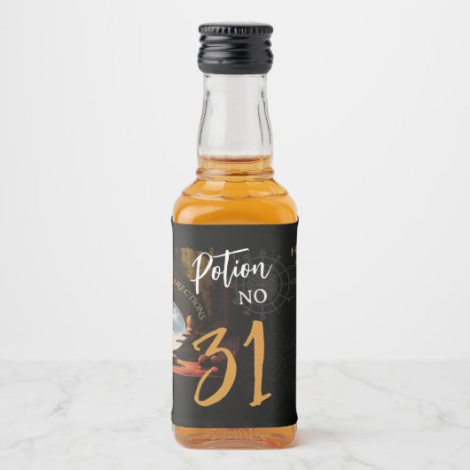 Fortune Teller Halloween-Flaschenetikett Alkoholflaschenetikett (Vorderseite)