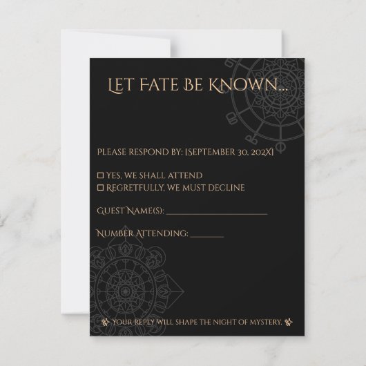 Fortune Teller Halloween RSVP Card (Rückseite)