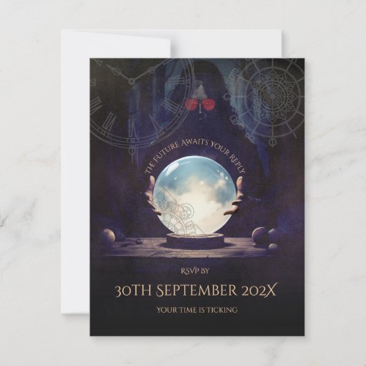Fortune Teller Halloween RSVP Card Karte (Vorderseite)
