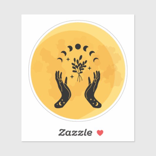 Fortune Teller Hand Moon Halloween Aufkleber (Blatt)