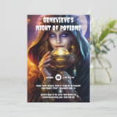 Fortune Teller Kristall Ball Zauberkunstwerk hallo Einladung (Stehend Vorderseite)