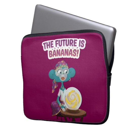 Fortune teller monkey laptopschutzhülle (Vorderseite Links)