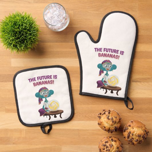 Fortune teller monkey ofenhandschuh & Topflappen-Set (Oben Unten)